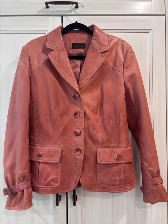 Danier Jackets & Blazers - Danier genuine leather blazer jacket coral/dusty rose large button front